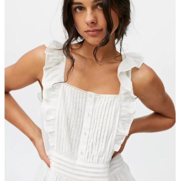 Urban Outfitters Liz Ruffle Cotton Mini Dress - Picture 4 of 4